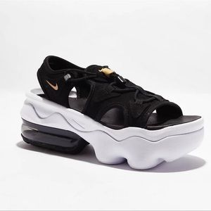 Nike Air Max Koko Black & White Platform Sandals .